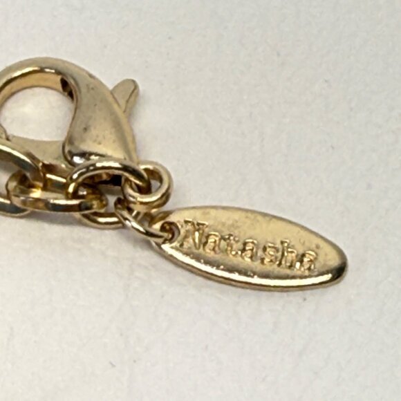 Natasha Chunky Statement Collar Necklace Gold-Tone Chain Adjustable Marked - Picture 8 of 8